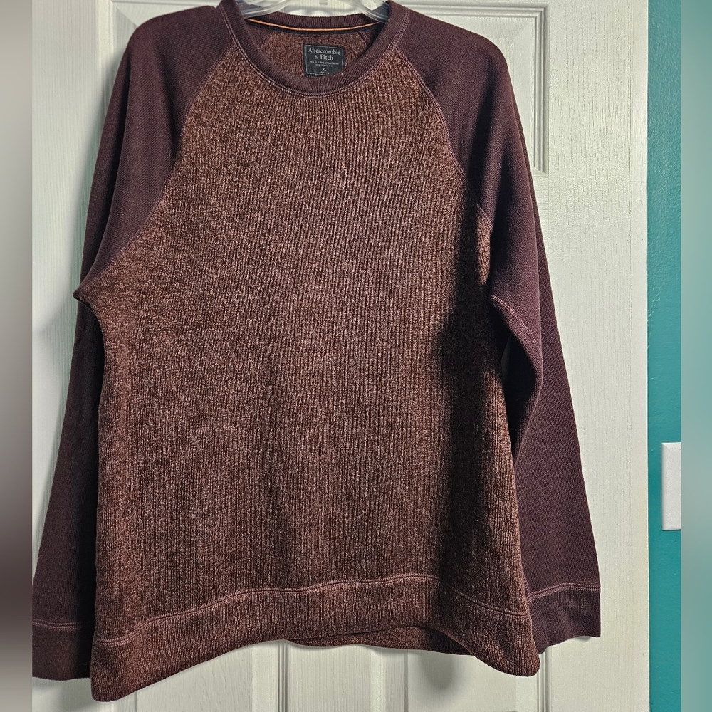 Abercrombie & Fitch Burgundy Crew Sweatshirt MENS xL